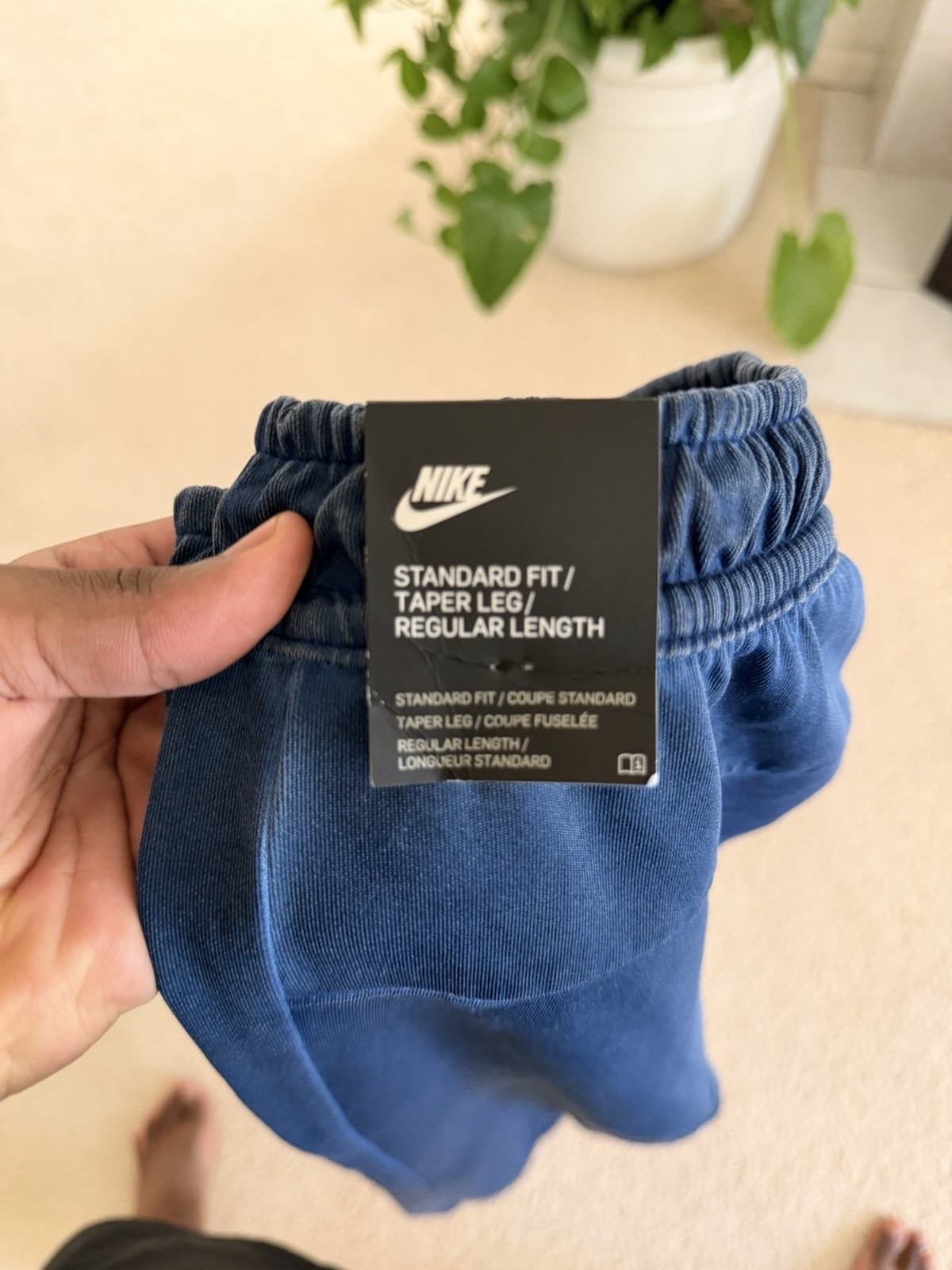Nike Mens Sportswear Tech Straight Leg Open Hem NWT Pants Blue Sz L Sweatpants