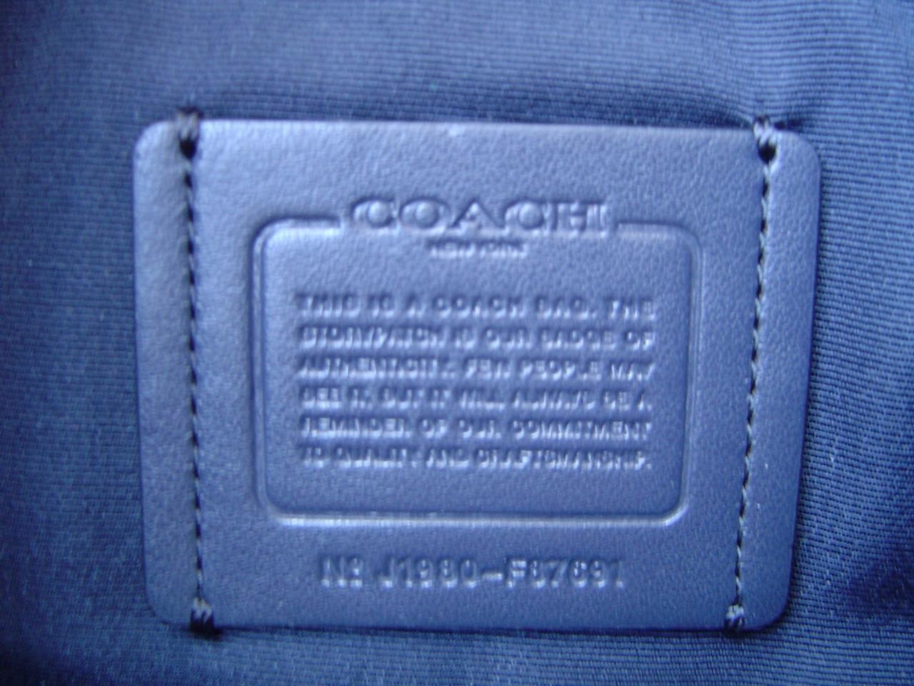 AUTHENTIC COACH METALLIC BLUE PEBBLE LEATHER MINI ABBY DUFFEL BAG #87691