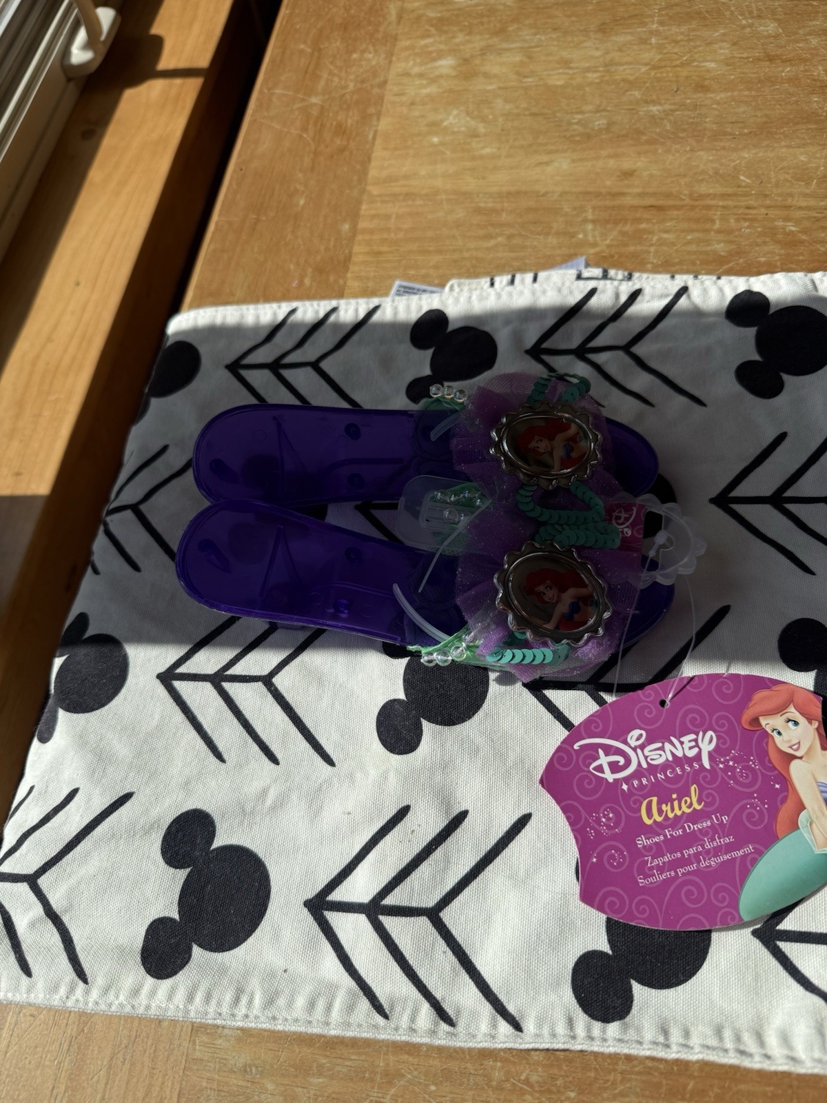 Disney Princess Little Mermaid Ariel Dress Up Costume Play Shoes One Size 7.5 In
