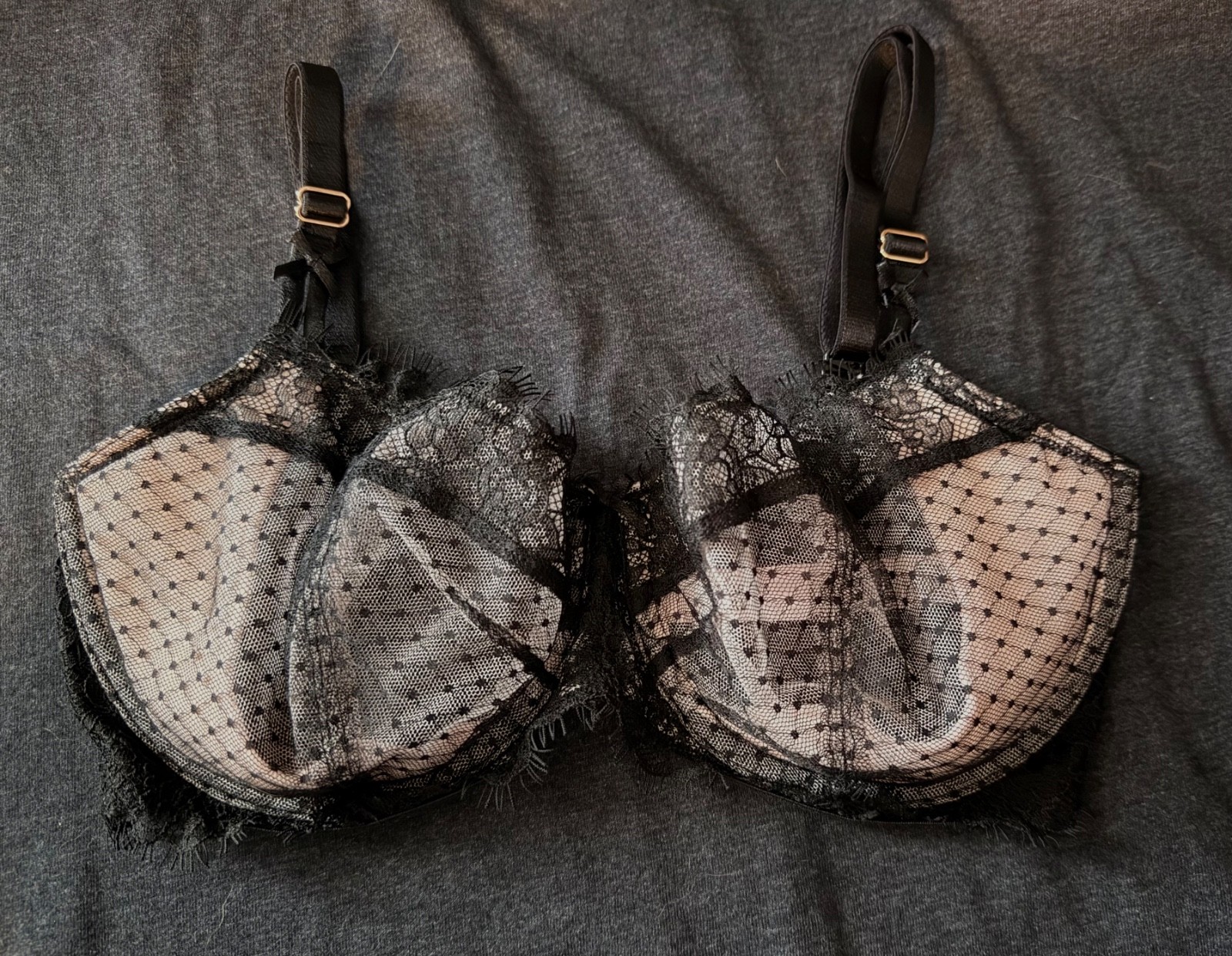 Dream Angels Wicked Unlined Lace Balconette Bra 32DD 2 Pack