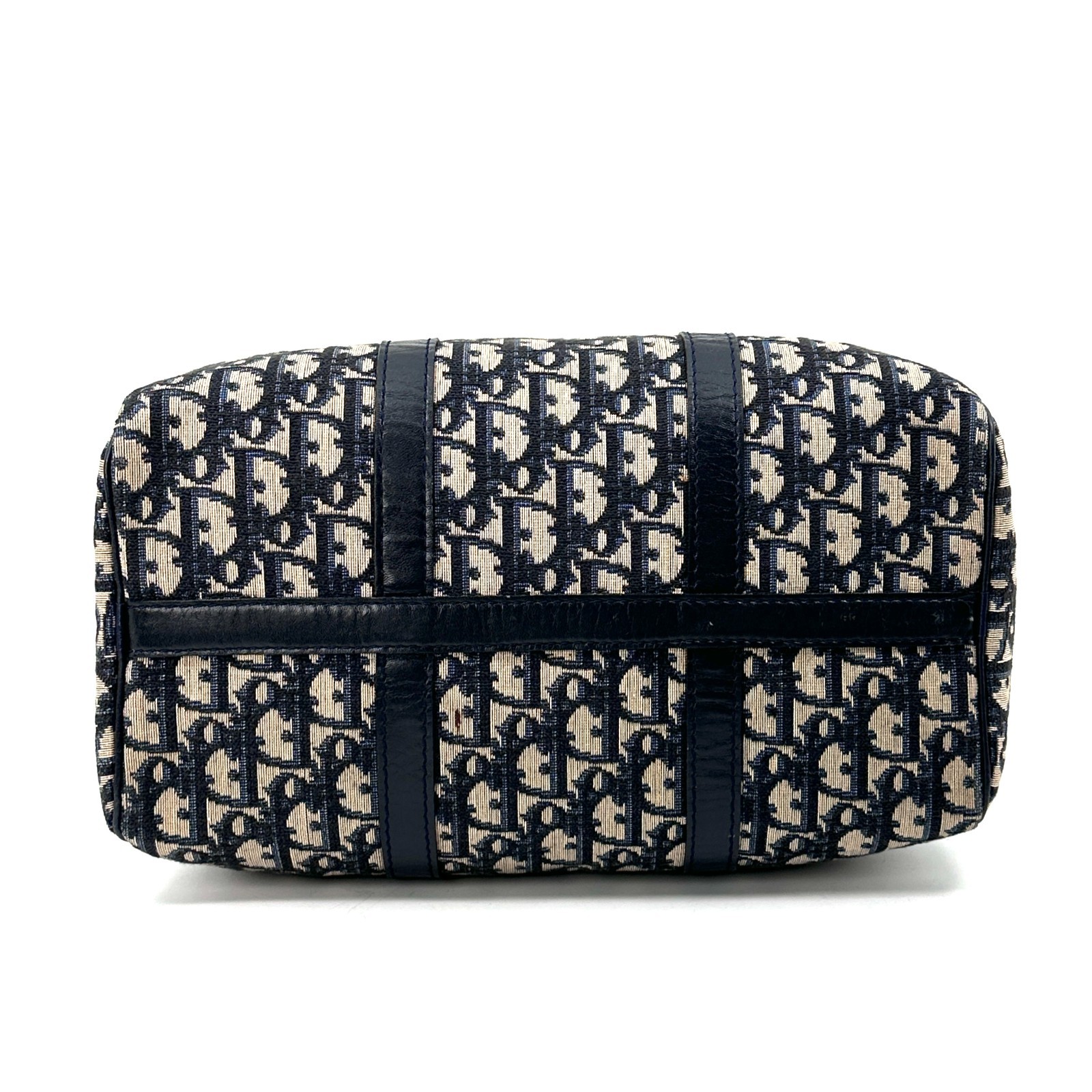 Christian Dior Trotter Handbag Boston Bag Navy Black