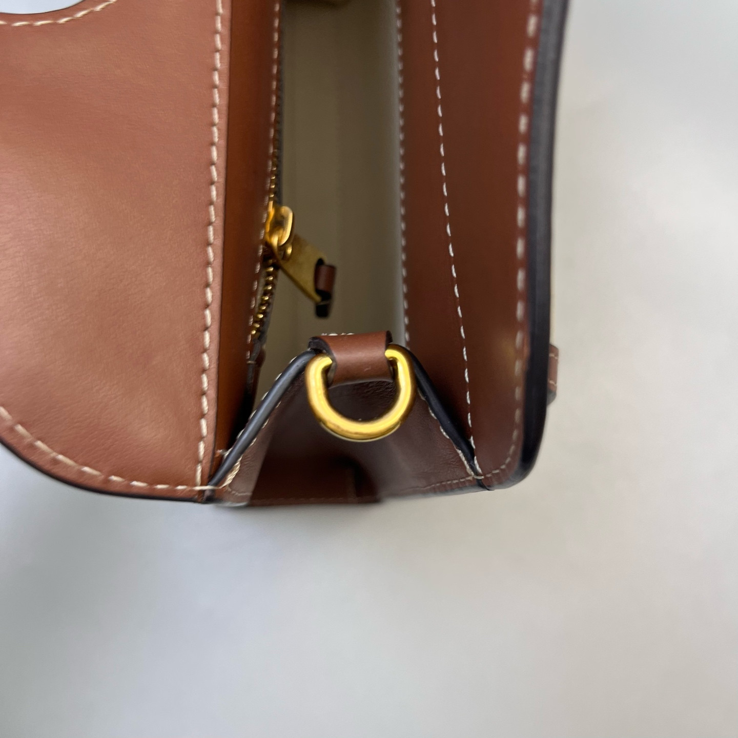 Authentic Burberry Pocket Canvas and Leather Top Handle Bag Beige and Brown