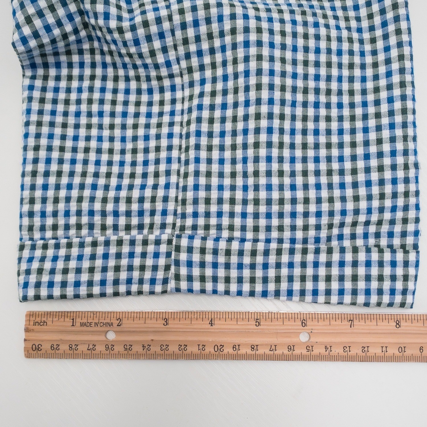 LINEA UOMO Mens Relaxed Straight Fit Seersucker Green Combo Gingham Pants 36X32