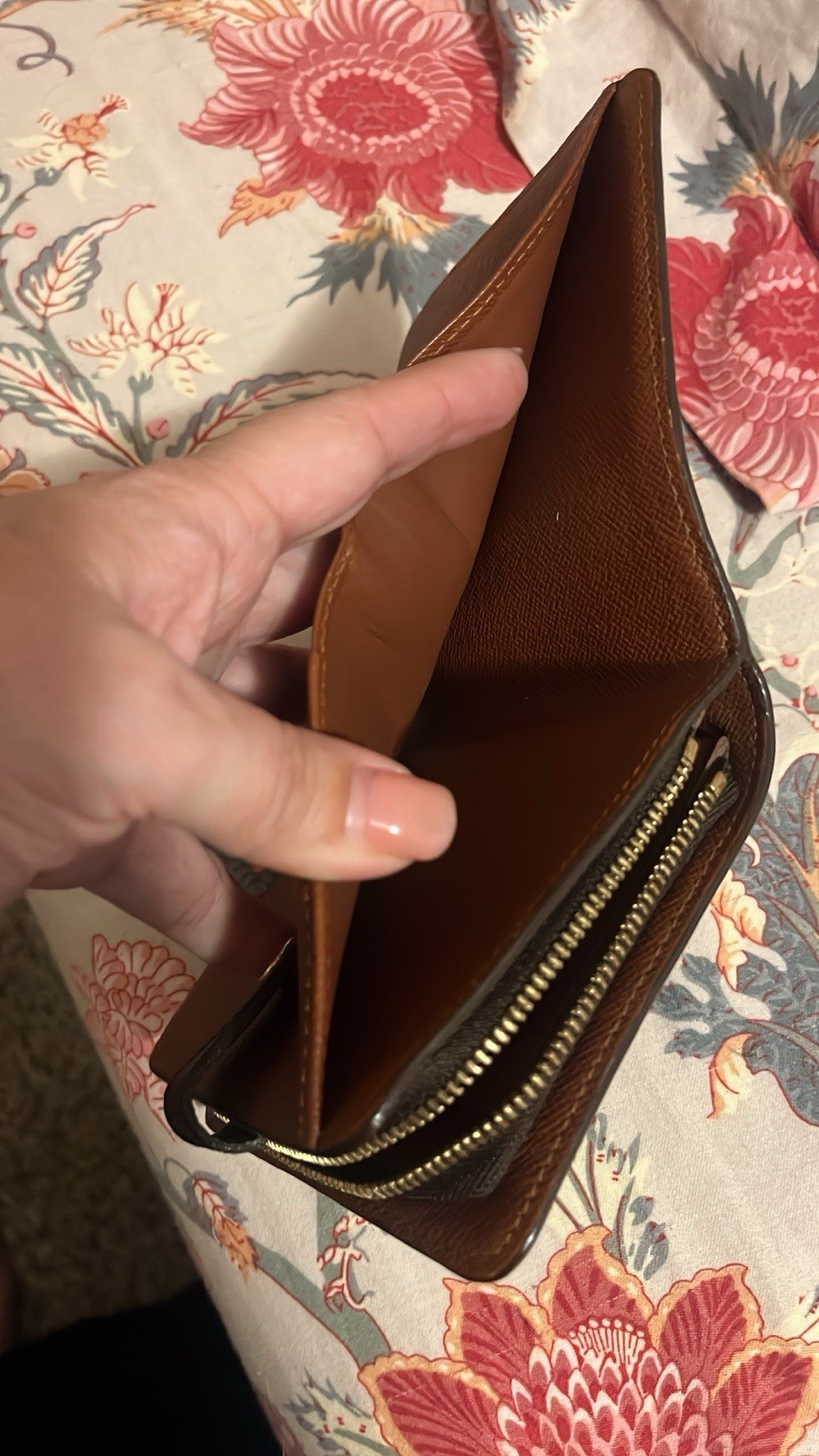 Louis Vuitton Monogram Brown Women’s Wallet Snap Flap Zip Coin Pocket