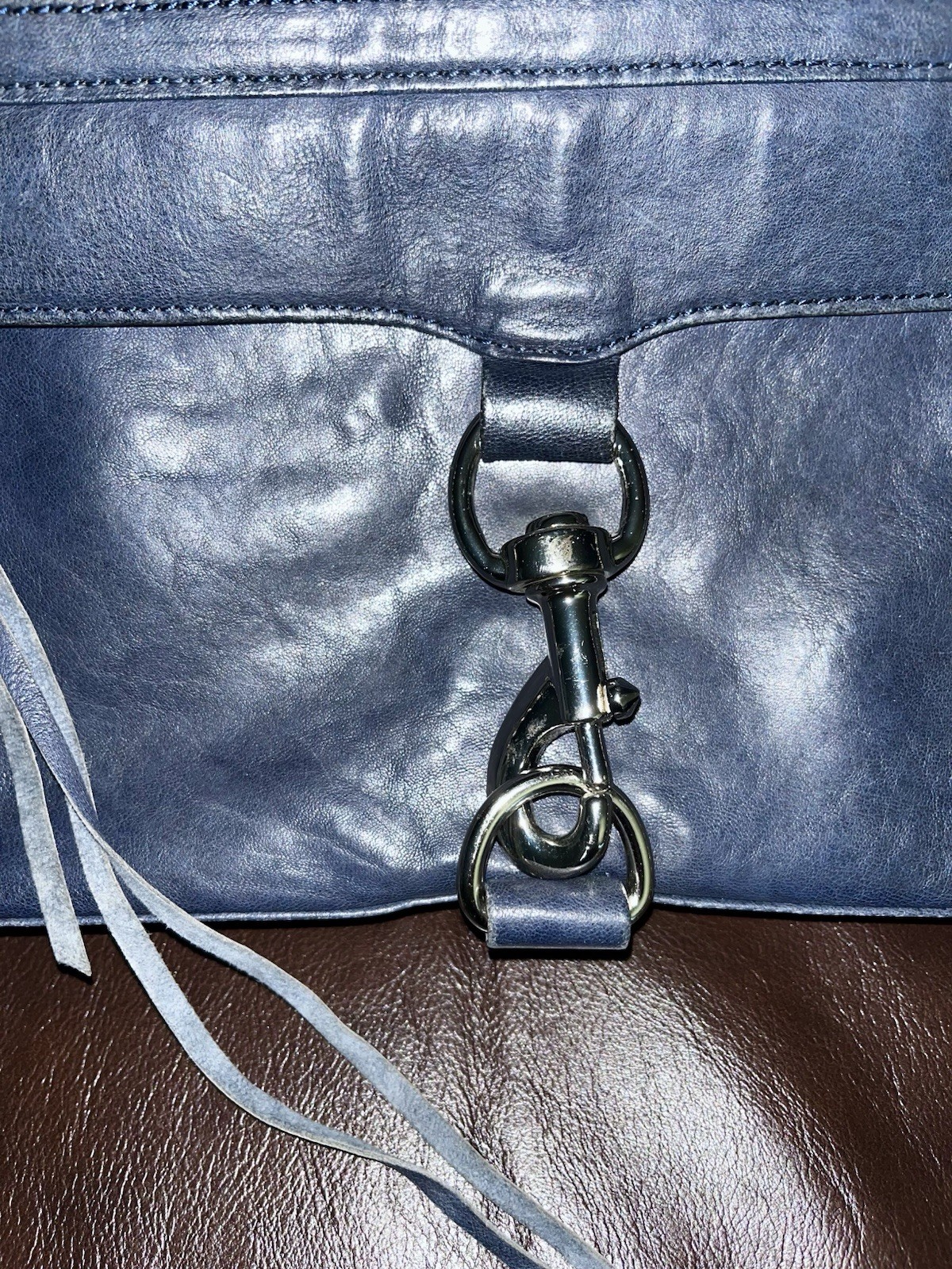 Rebecca Minkoff MAC Navy Blue Leather Crossbody Bag Handbag Purse