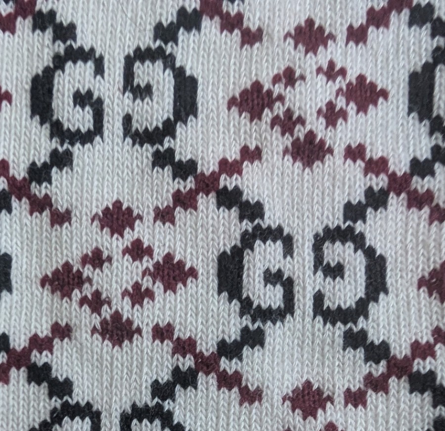 Authentic Gucci GG Diamond Monogram Cotton Socks Cream Unisex Men and Women