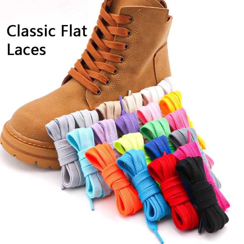 Quality Cotton Shoelaces 0.8cm Width Flat Shoelace Tennis Sneakers Shoe laces