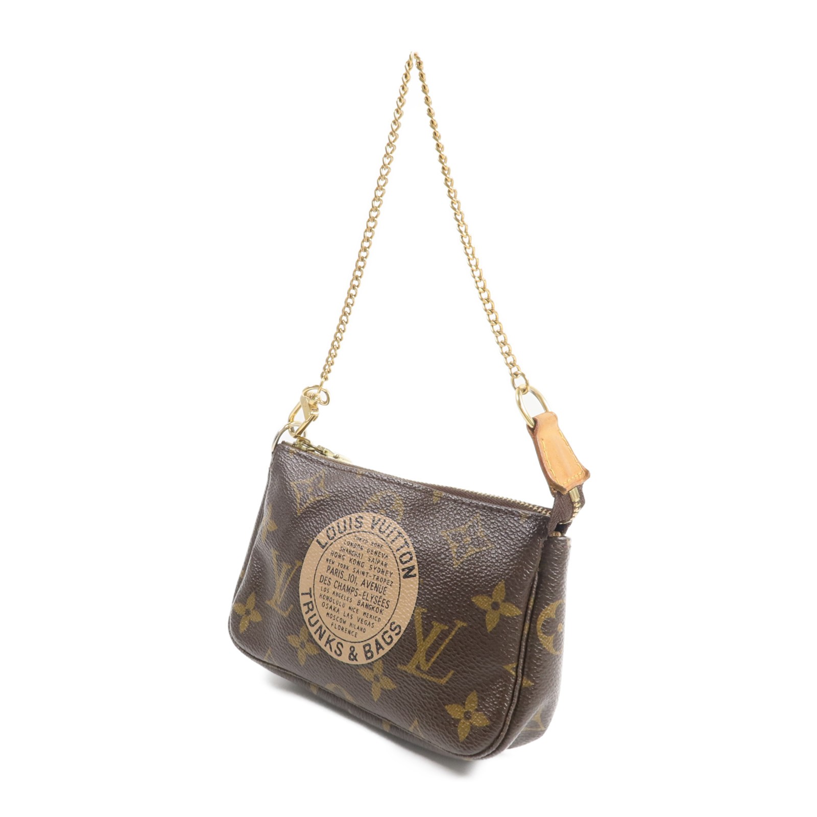 LOUIS VUITTON LV GHW Mini Pochette Accessoires Pouch Handbag M60153 Monogram