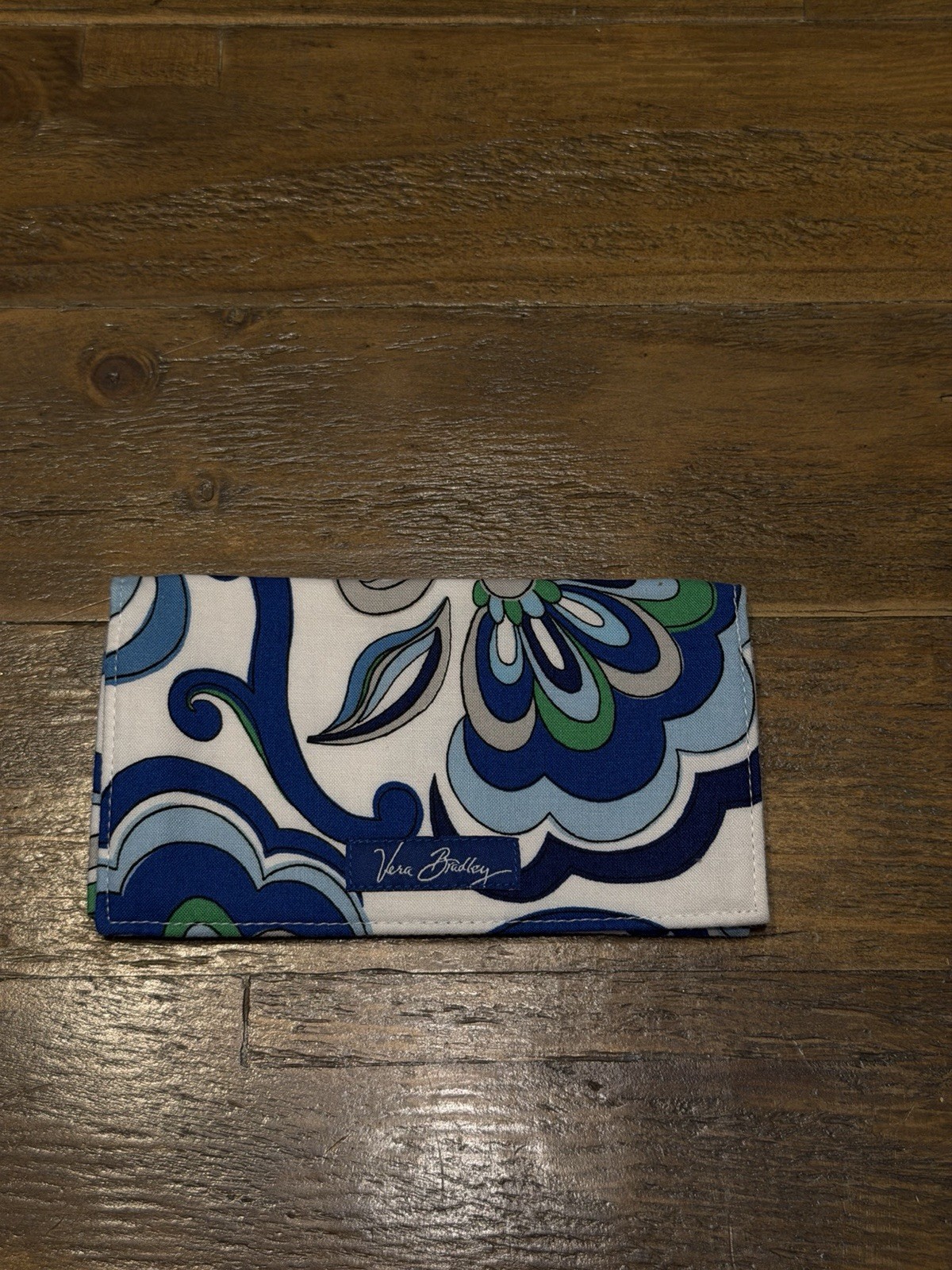 Vera Bradley Mediterranean Blue And White Checkbook Holder