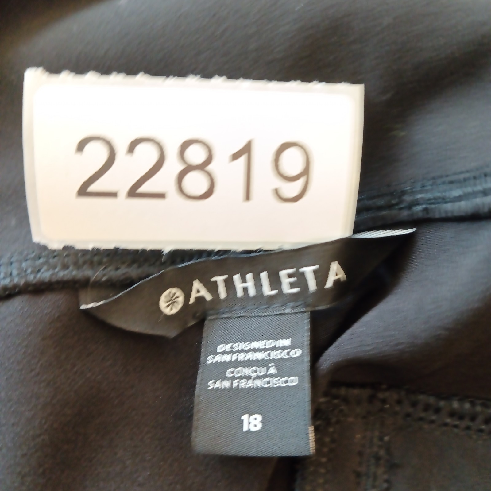 Athleta Ankle Pants Womens Size 18 Black Pull On 40×27.5 Zipped Pockets