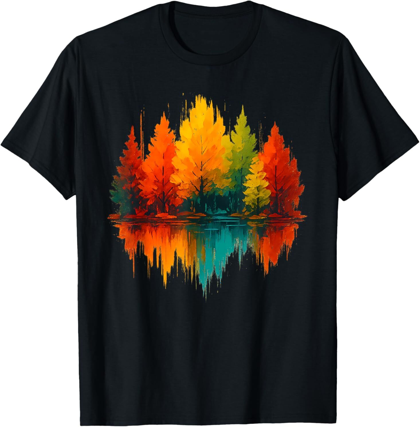 Outdoor Wildlife Abstract Nature Reflection Forest Trees For Adult S-4XL T-Shirt
