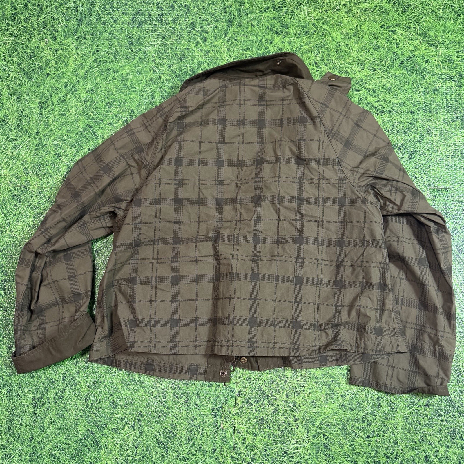 NWT Barbour Green Tartan Cropped Beadnell Casual Jacket Size 4 21×22 Inches
