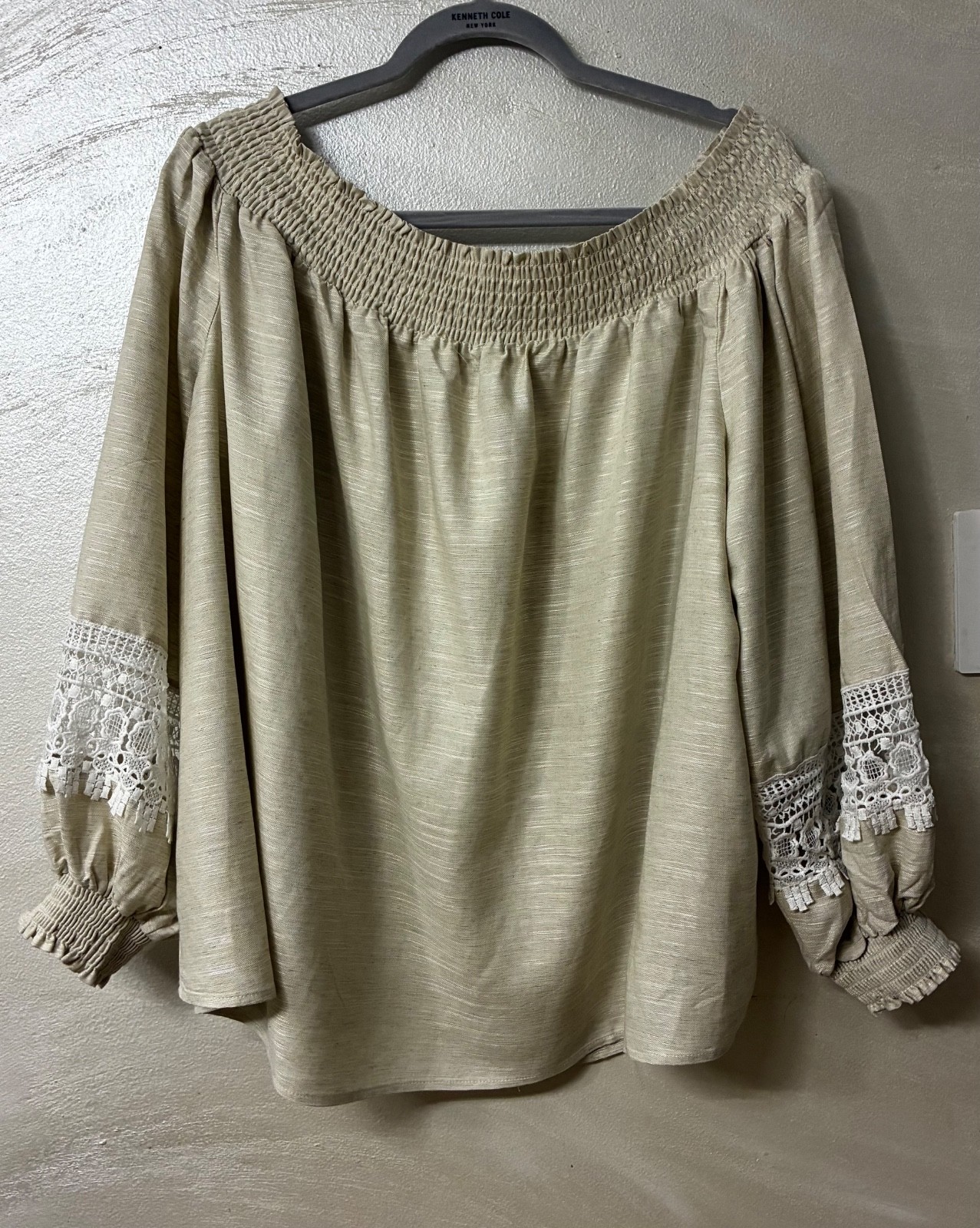 Parker Womens The Adaline Off-The-Shoulder Top Beige XXL