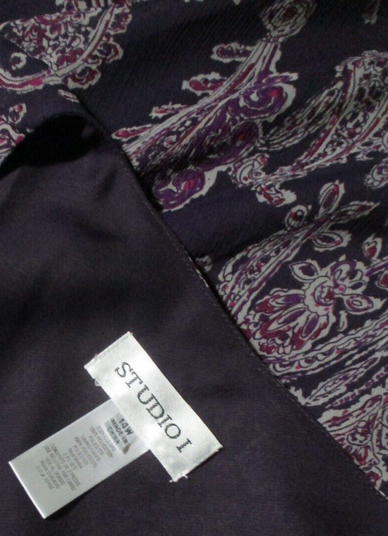 Studio I Womens Plus Sz 14W Sleeveless Maxi Purple Paisley Dress Fairy Grunge