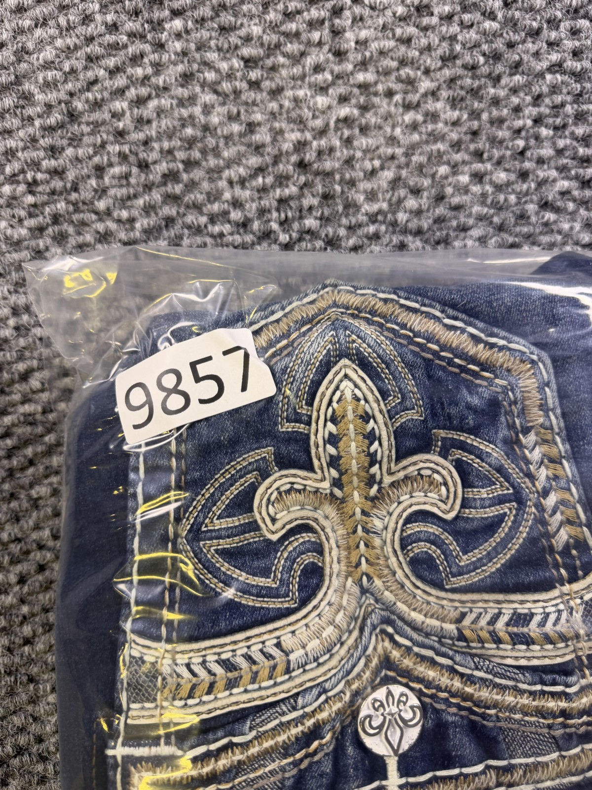 Rock Revival Jeans Womens 28 Blue Yowah Slim Boot Bootcut Distressed Embroidered