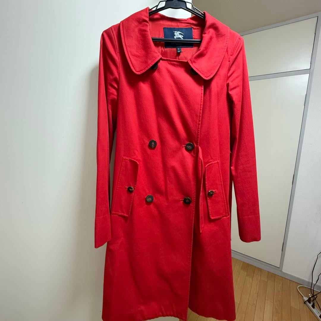 BURBERRY Red Double Breasted Long Coat UK8