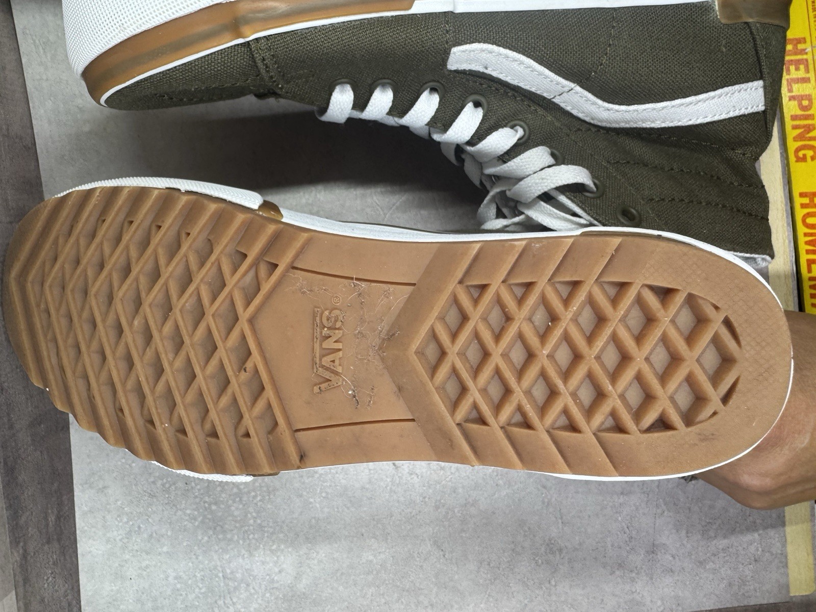 Vans SK8 Hi Tapered Stackform Canvas Dark Olive Green Men 8 Women 9.5 Mint Cond