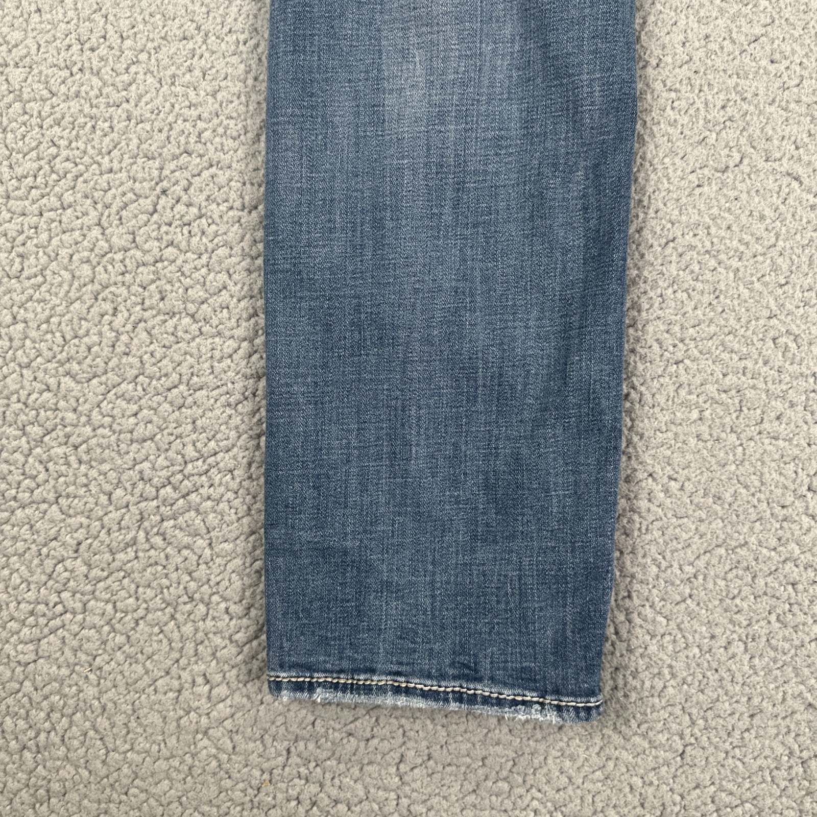 BKE Buckle Alec Slim Straight Jeans Men 32×32 Blue Stretch Whiskered Distressed