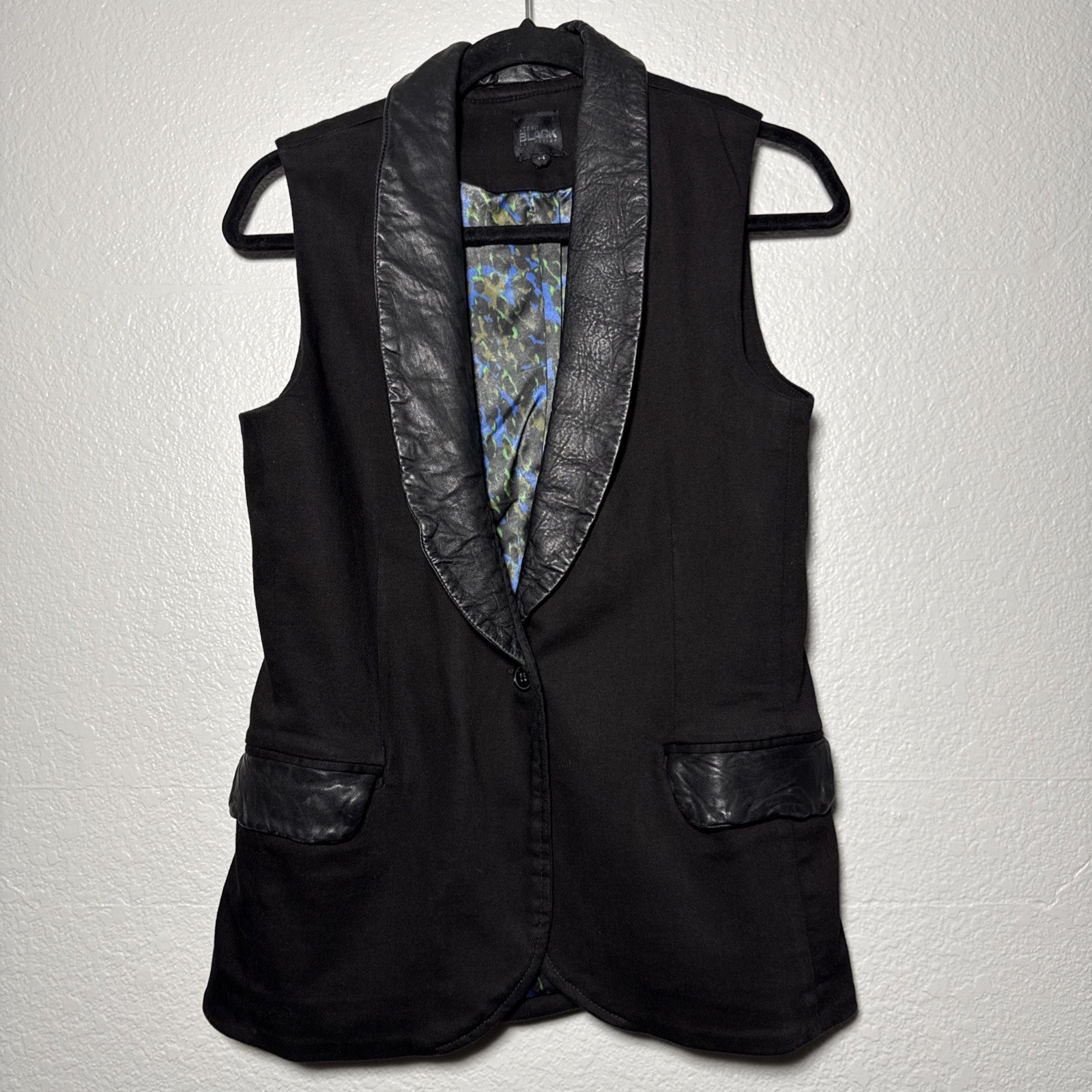 Joe’s Jeans Black Collection Vest Women’s M Faux Leather Biker Grunge