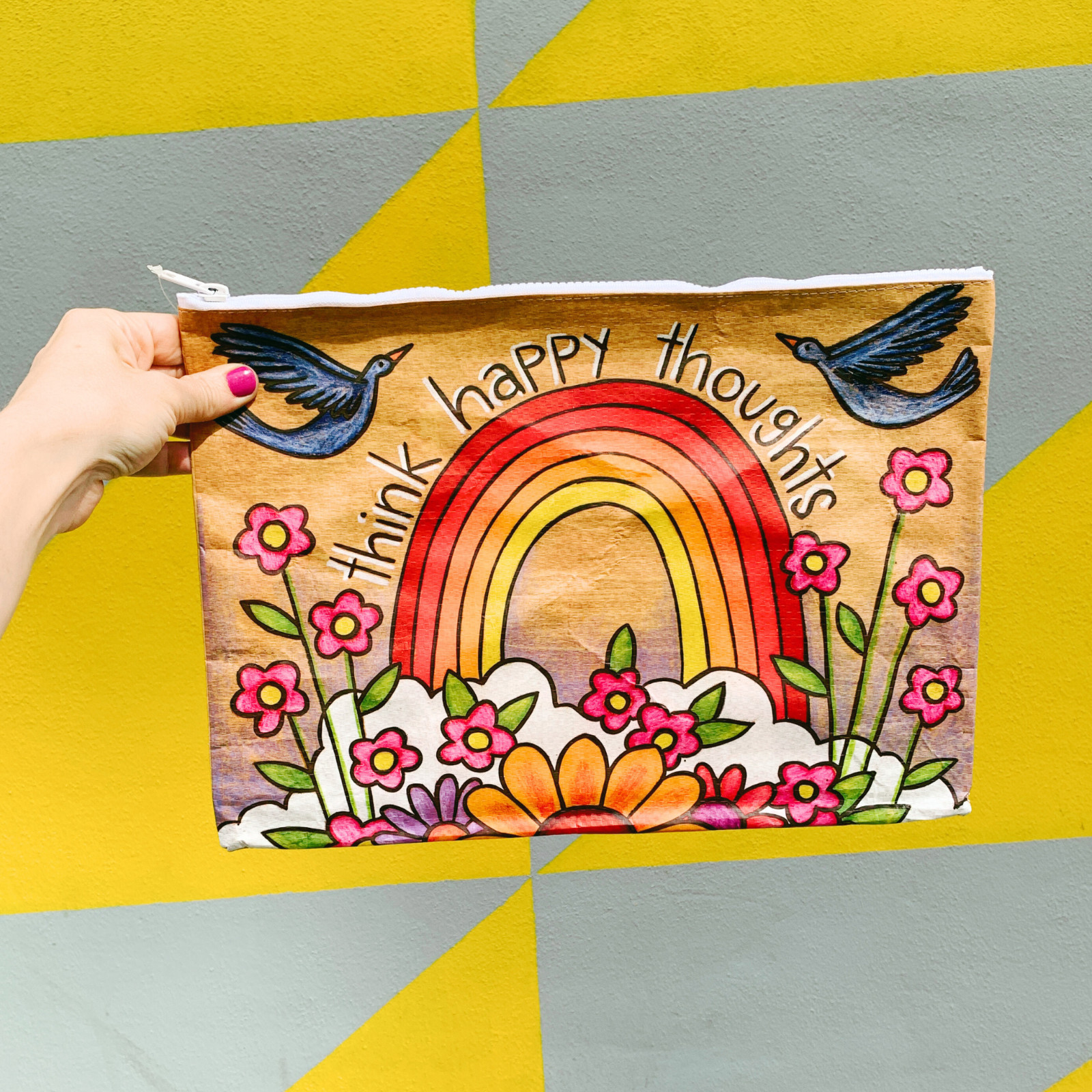BlueQ and Primitives by Kathy Funny Jumbo Pouch | Perfect for magazines, papers