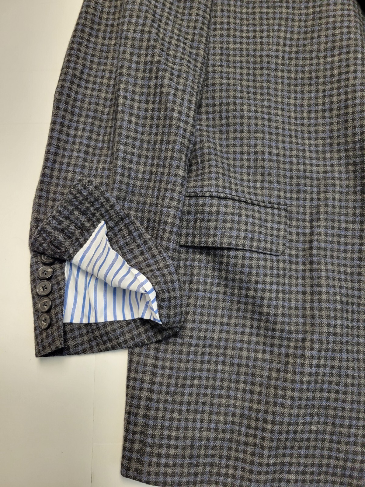 Samuelsohn 2 Button Blazer Sport Jacket WOOL Men’s 44R Gray Blue Check Surgeon