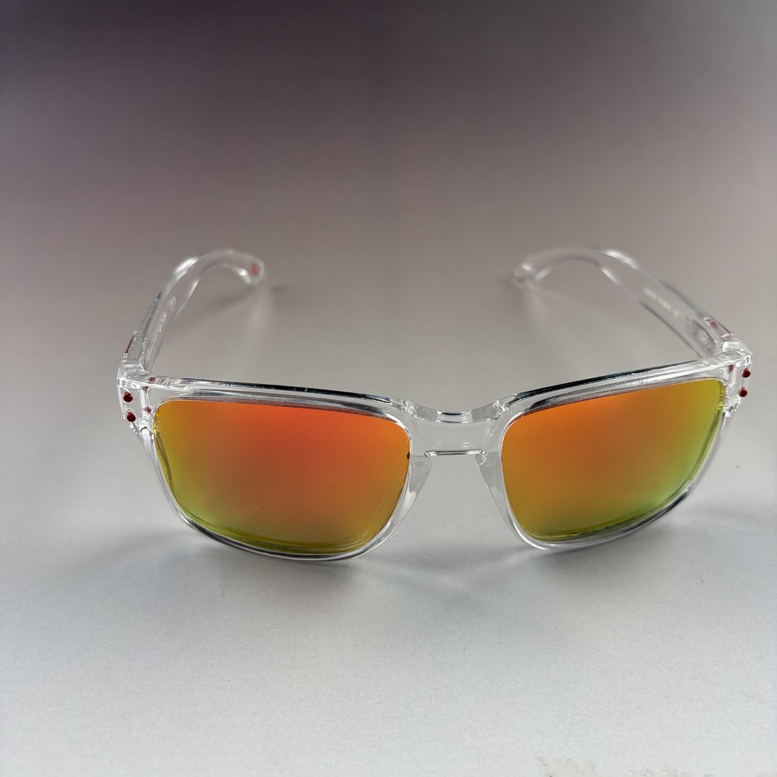 Oakley Holbrook Sunglasses – Crystal Clear Frame / Ruby Polarized Lens
