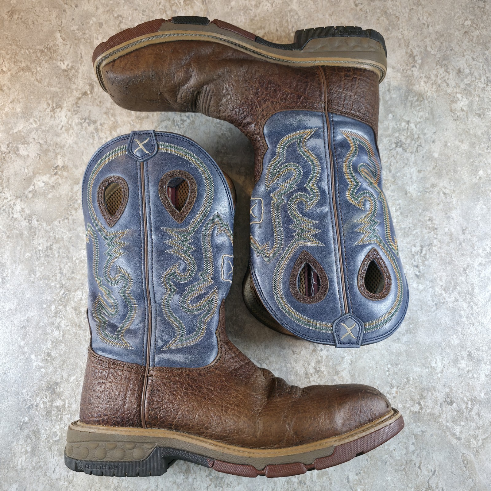 Twisted X 12″ Alloy Toe Cowboy Work Boots Brown Leather Mens 9.5 EE #MXBA005