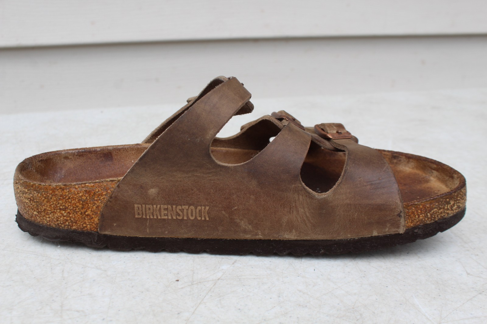 Birkenstock Florida 39 Soft Footbed Ladies 8 Mocha Brown Leather 3-Strap Germany
