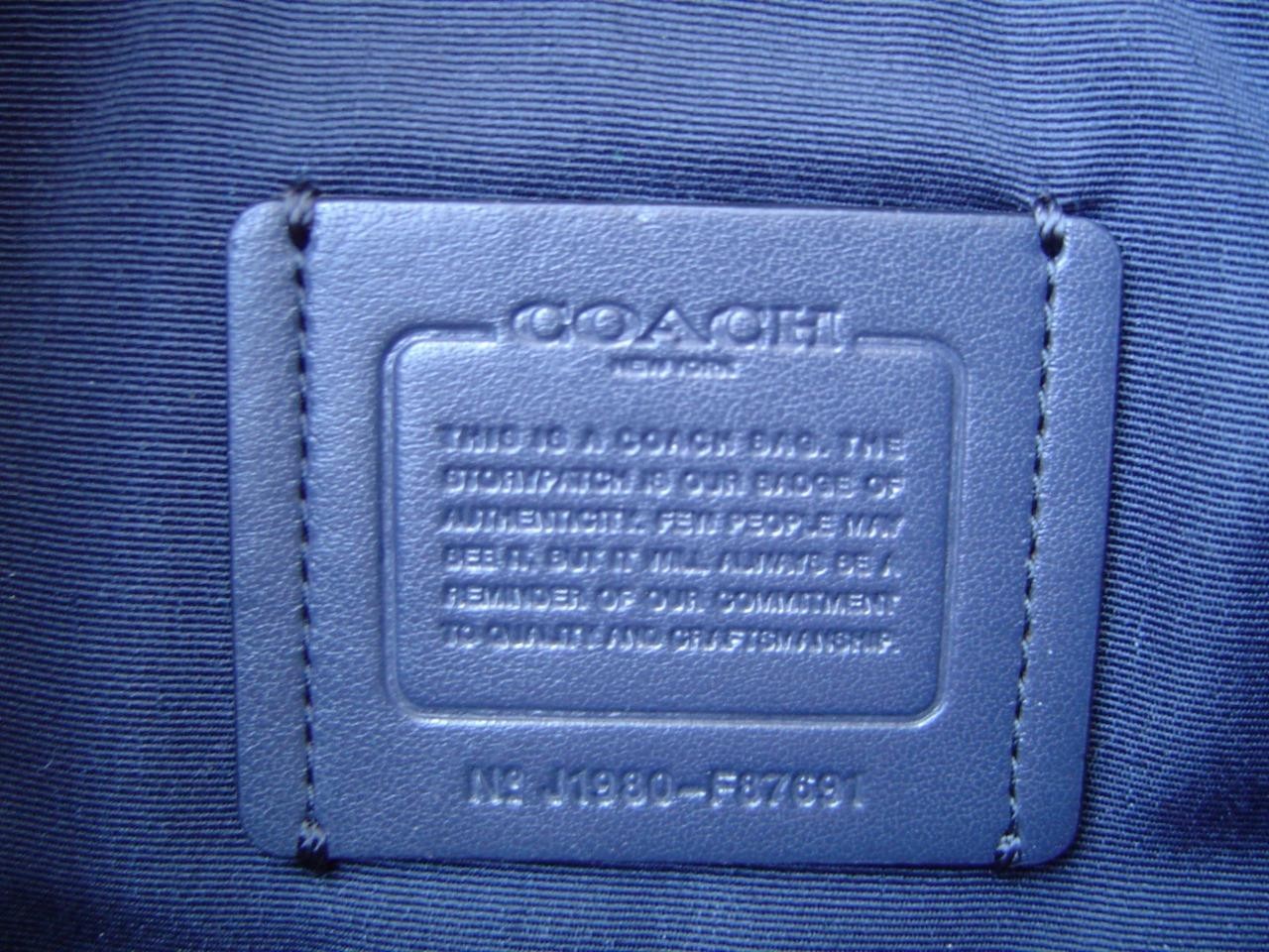 AUTHENTIC COACH METALLIC BLUE PEBBLE LEATHER MINI ABBY DUFFEL BAG #87691