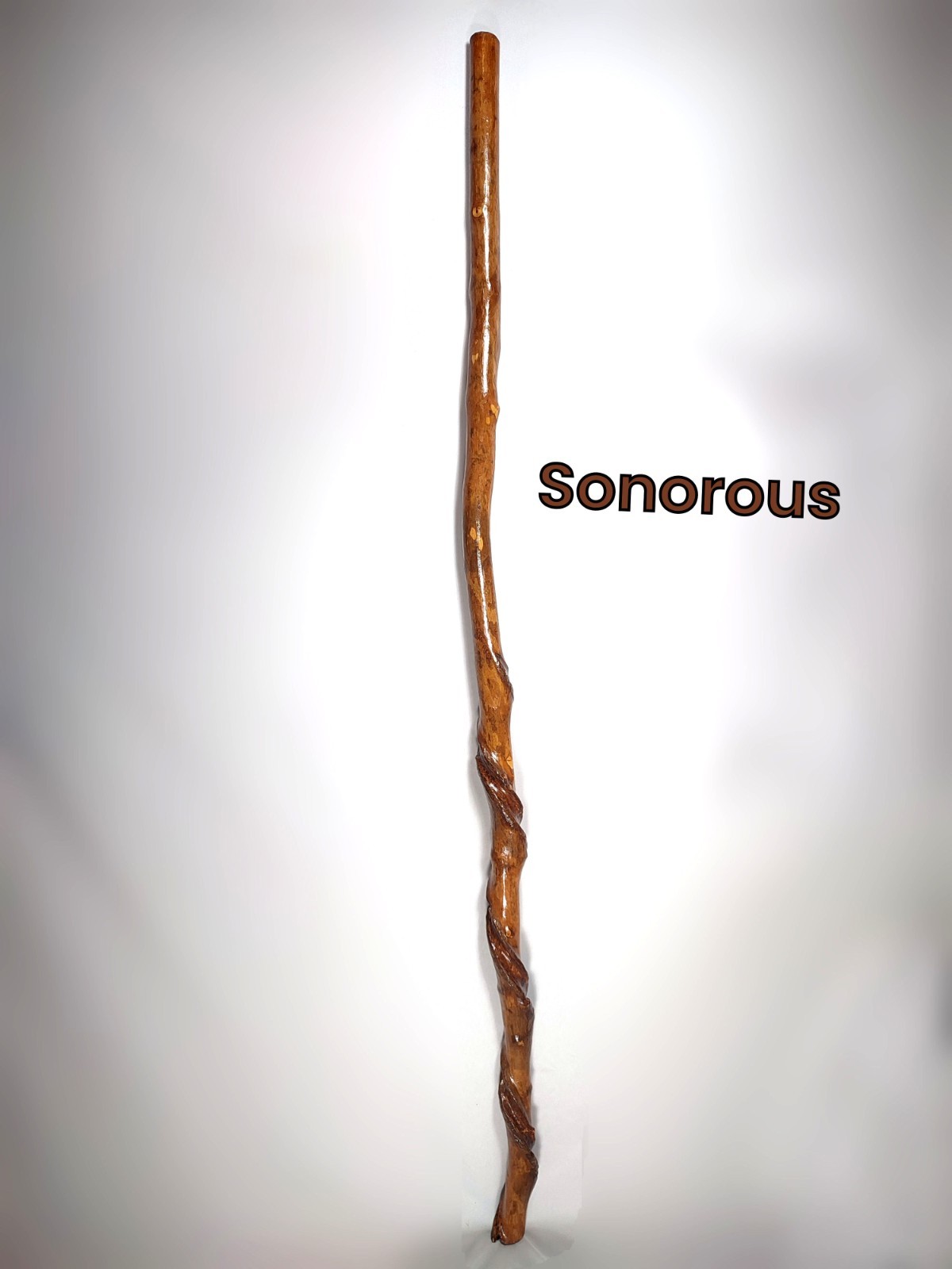 52.5″ Vine-Twisted Hiking Staff Handmade Wooden Walking Stick, Self-Crafted