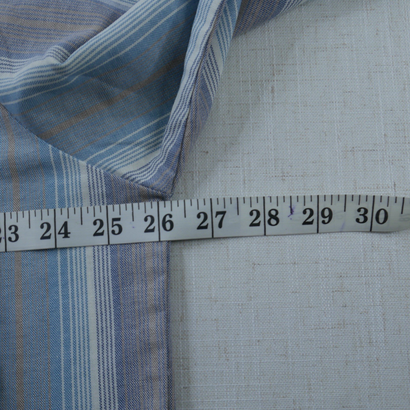 Vintage Puritan Mens 2XLT Striped Button Down Shirt Blue Olive Gold Long Sleeve
