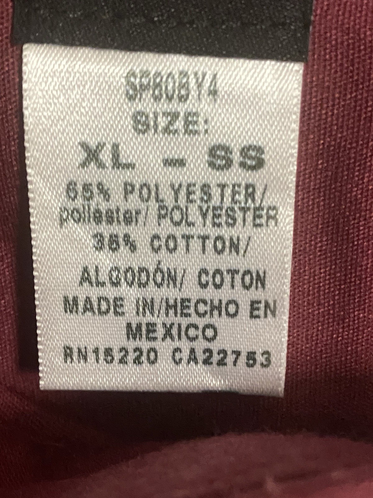 Red Kap SP80 Mens XL Maroon Work Shirt Short Sleeve Industrial Pocket