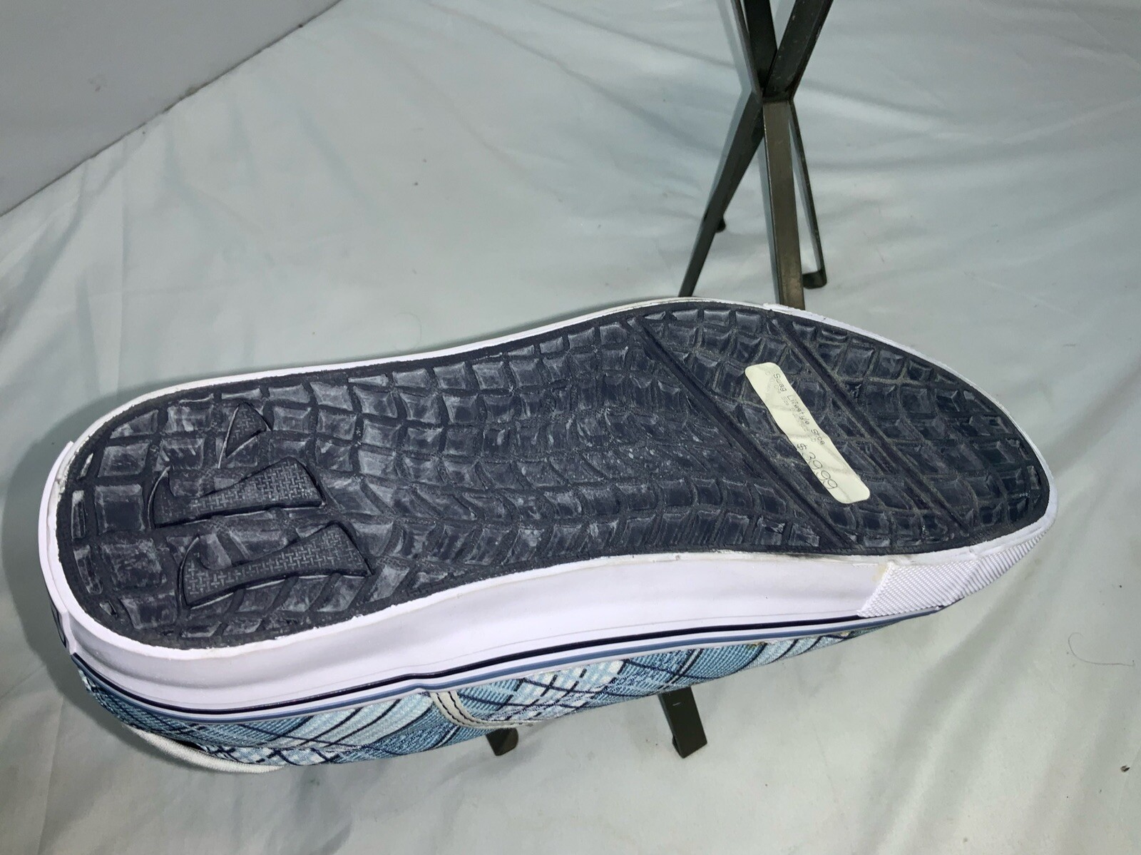 Warrior Swag Skateboard Shoes Sz 8.5 D Men Blue Plaid Slip On New YGI I1S-73