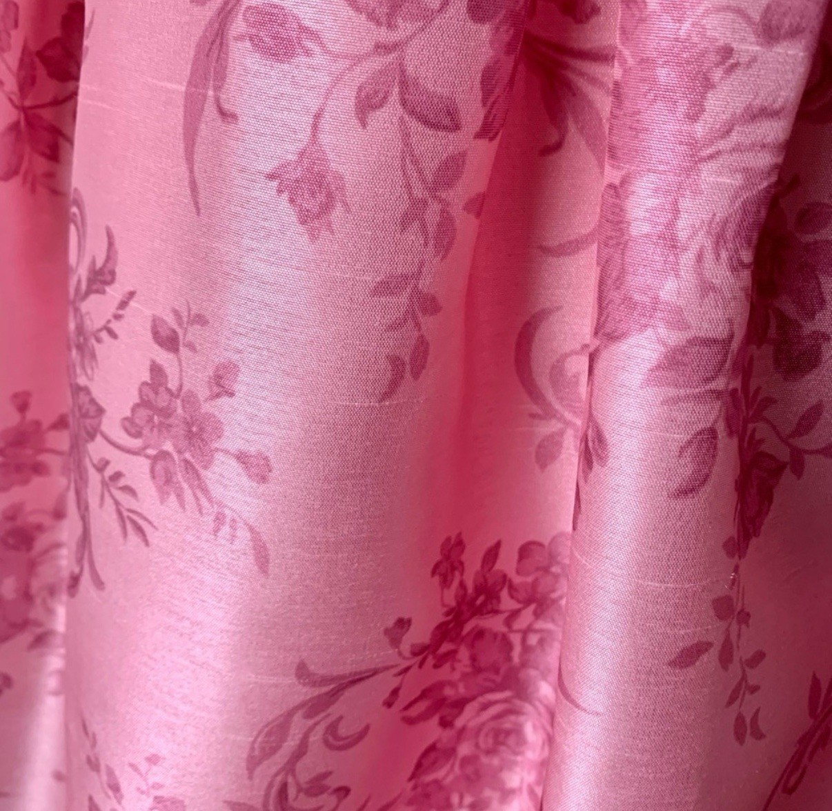 Pink Taffeta Floral Minidress