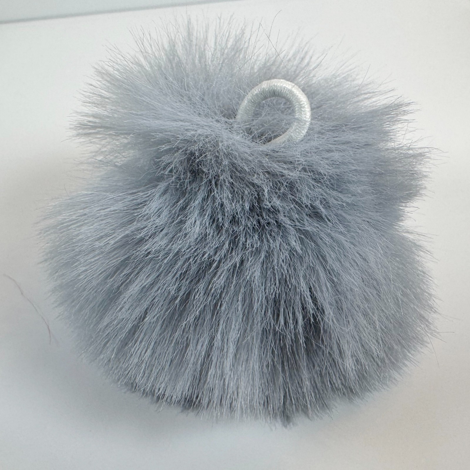 100pcs 6cm Faux Fur Pom Pom Balls with Elastic Loop DIY Keychain Bag Charm Craft