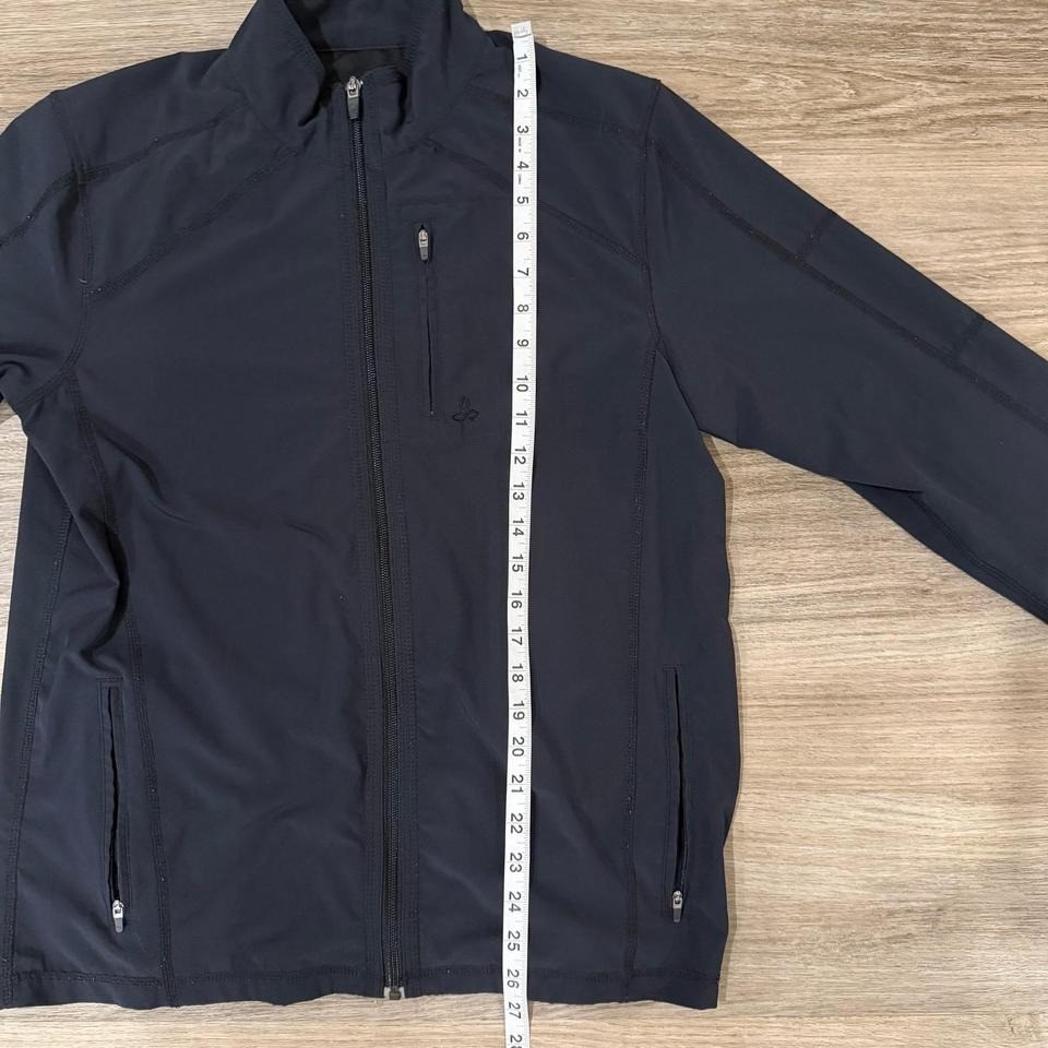 prAna Flex Jacket Mens Small Black Full Zip Lightweight Stretch Performance