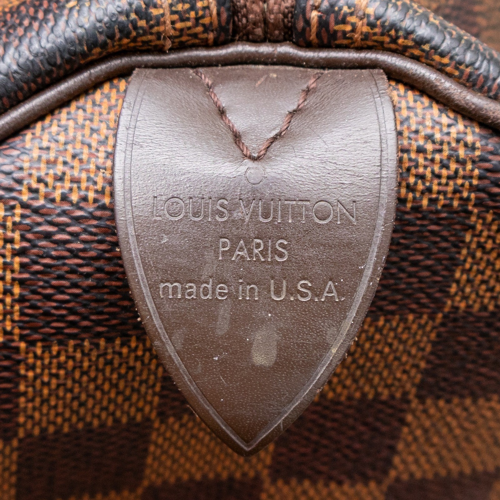Authentic Louis Vuitton Speedy 30 Damier Ebene Canvas Handbag Brown SD3171