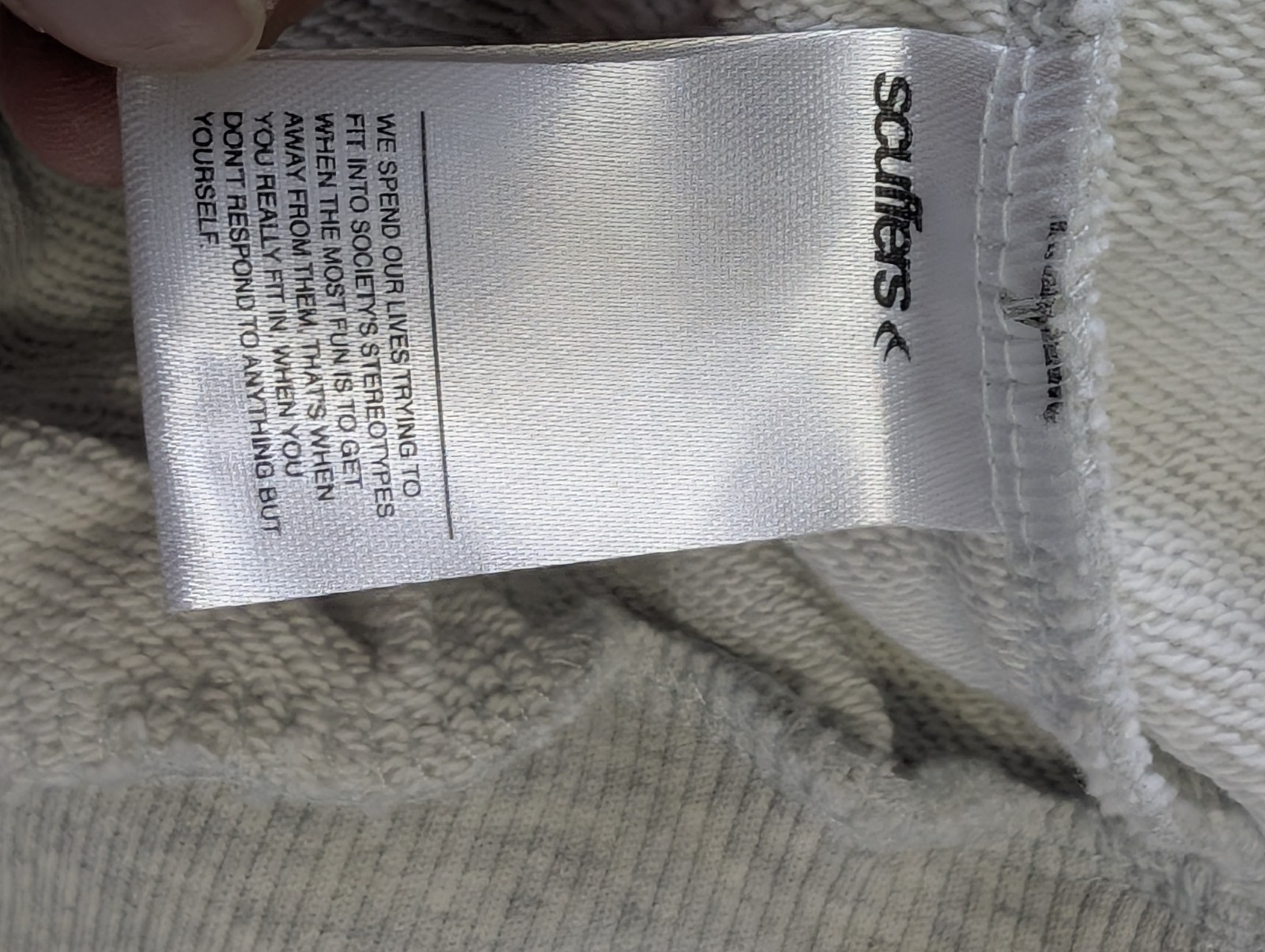 Scuffers Hoodie Size XS Oversized Sign With Love Sweater Streetwear Grey BNWT