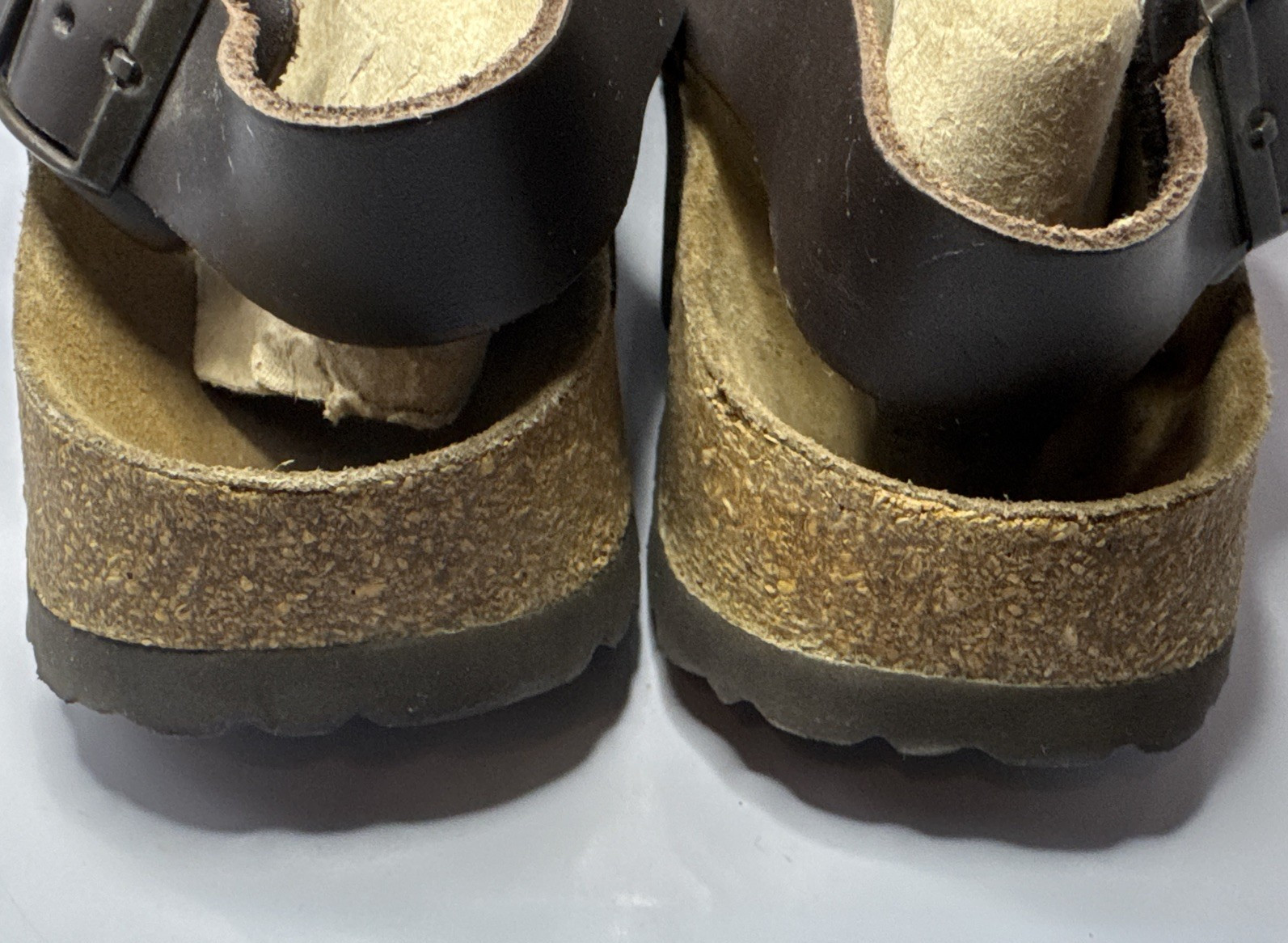 Betula Birkenstock 285 Double Strap Sandals EU 44 9.5 M11 Dark Brown w/Backstrap