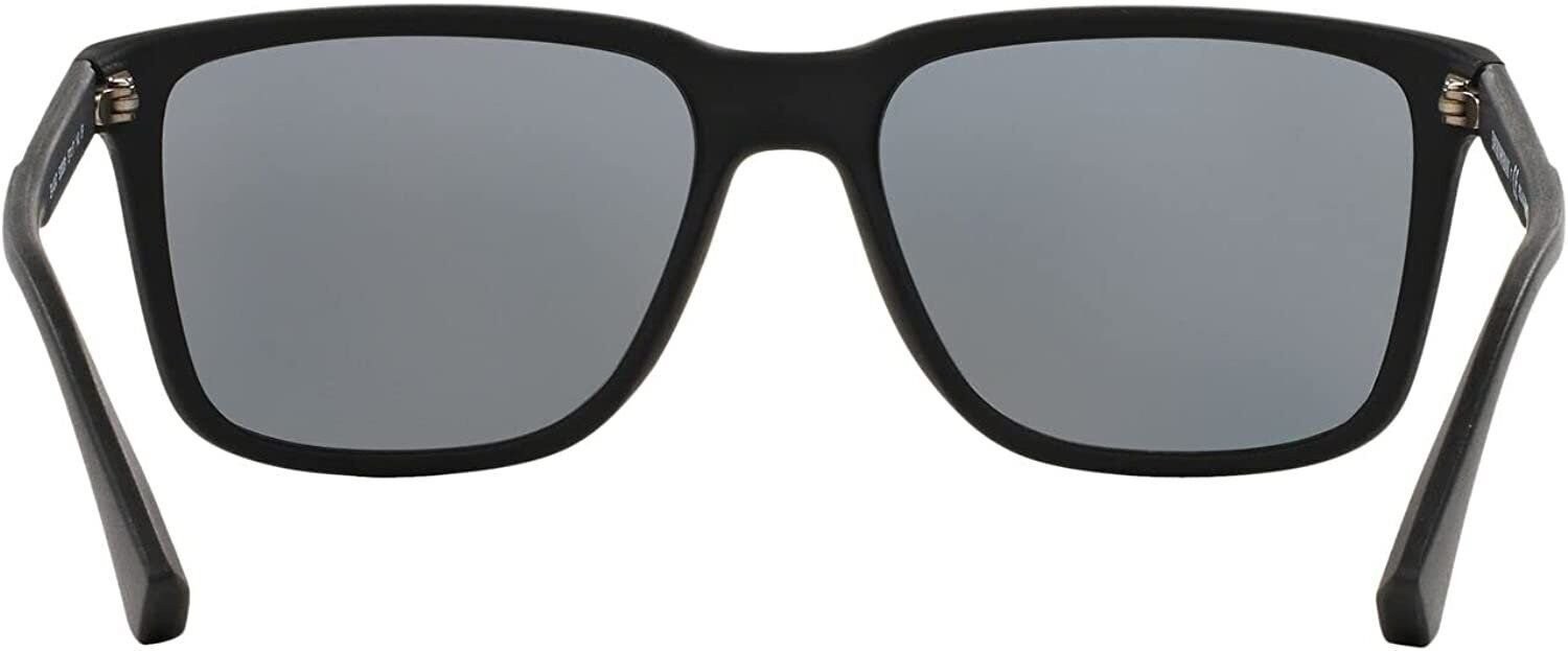 Emporio Armani EA4047 5063/81 Black Rubber Grey Polarized Sunglasses