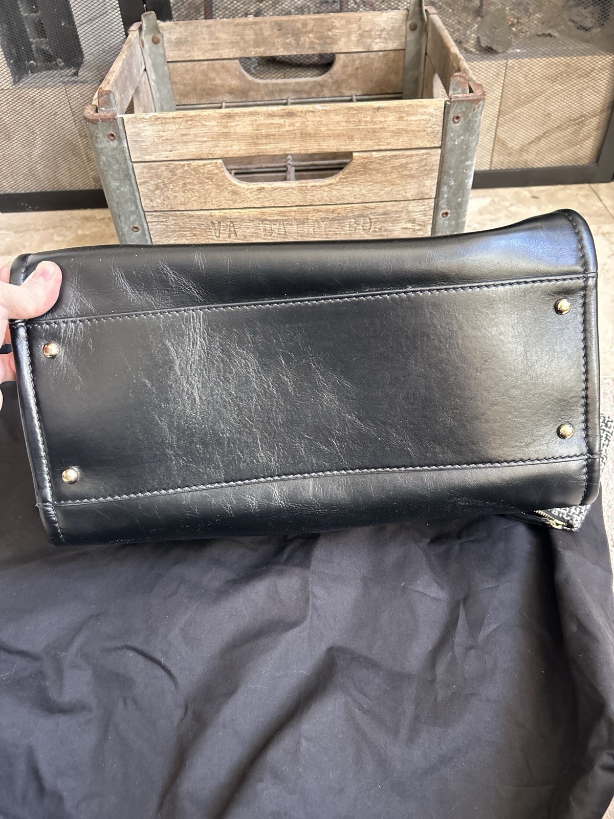 CHANEL Deauville leather & tweed handbag shopping tote – black & white