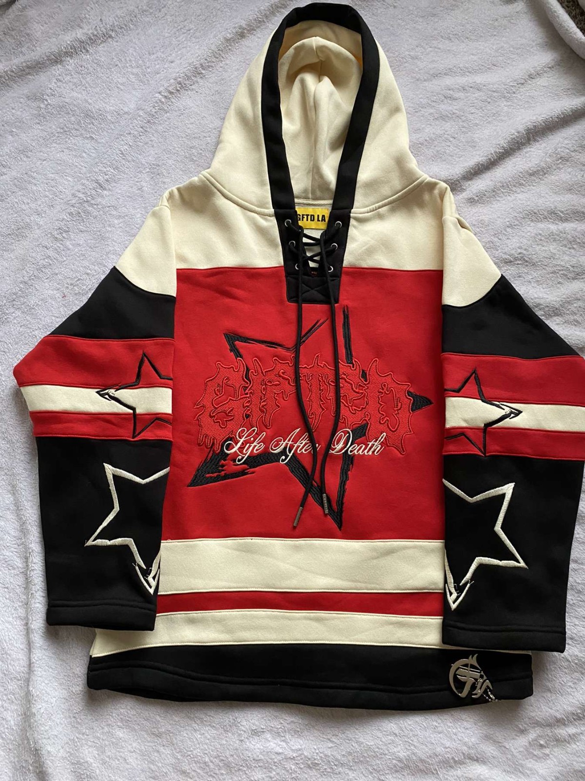 GFTD LA Sweater Shirt Men Oversize Small Red And Blk