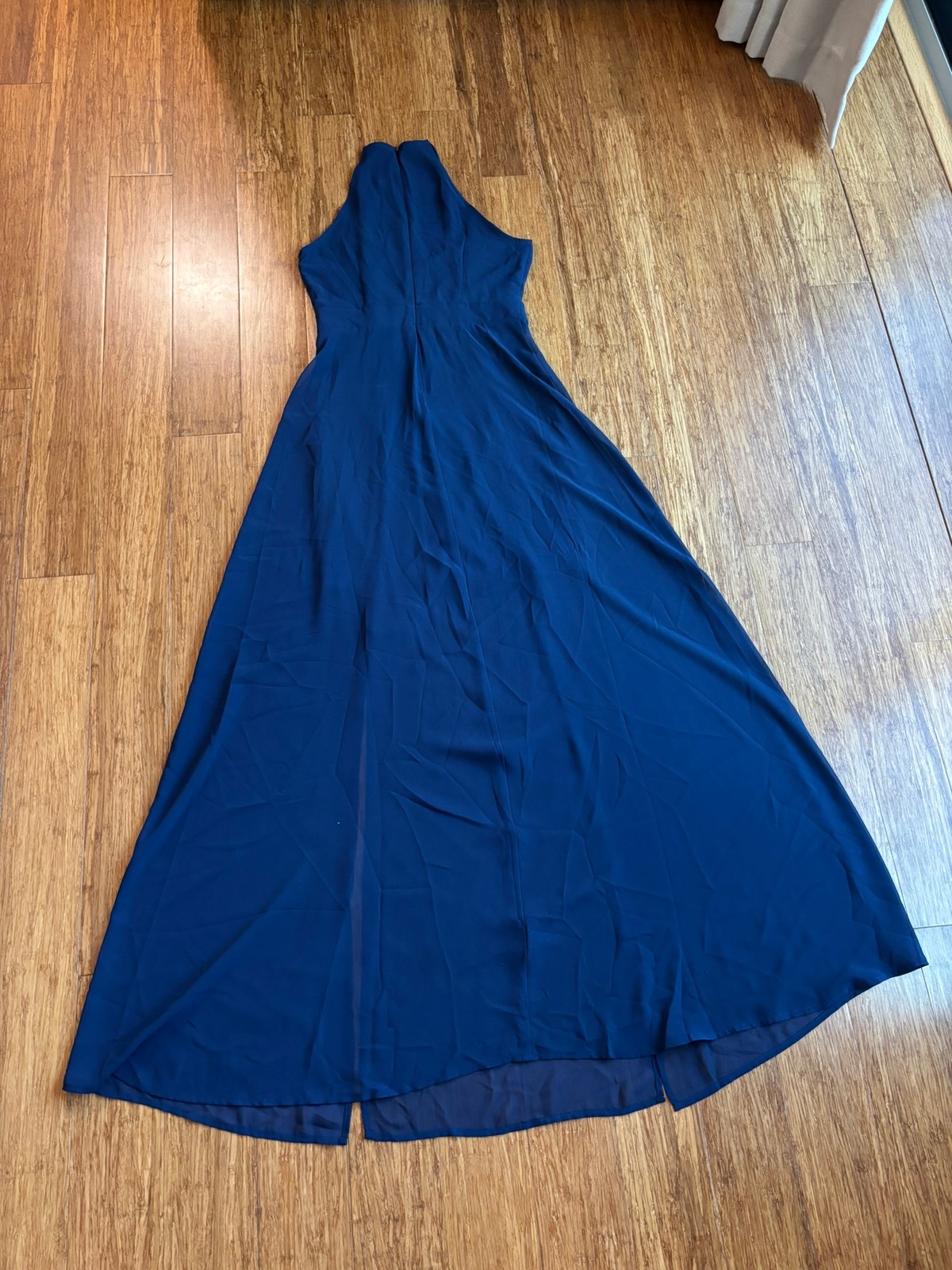Express Navy Halter Maxi Dress Sleeveless Flowing Size 0