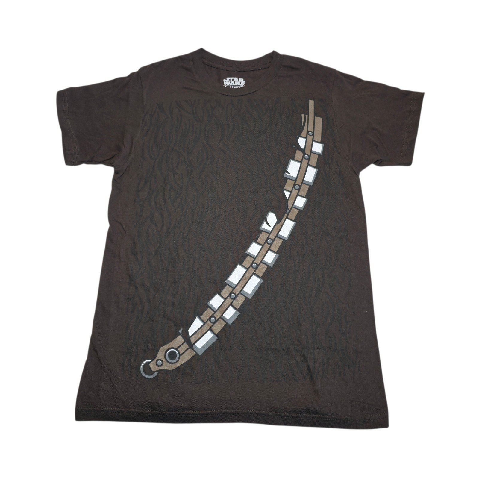 New Star Wars Chewbacca Bandolier Graphic T Shirt Brown Mens