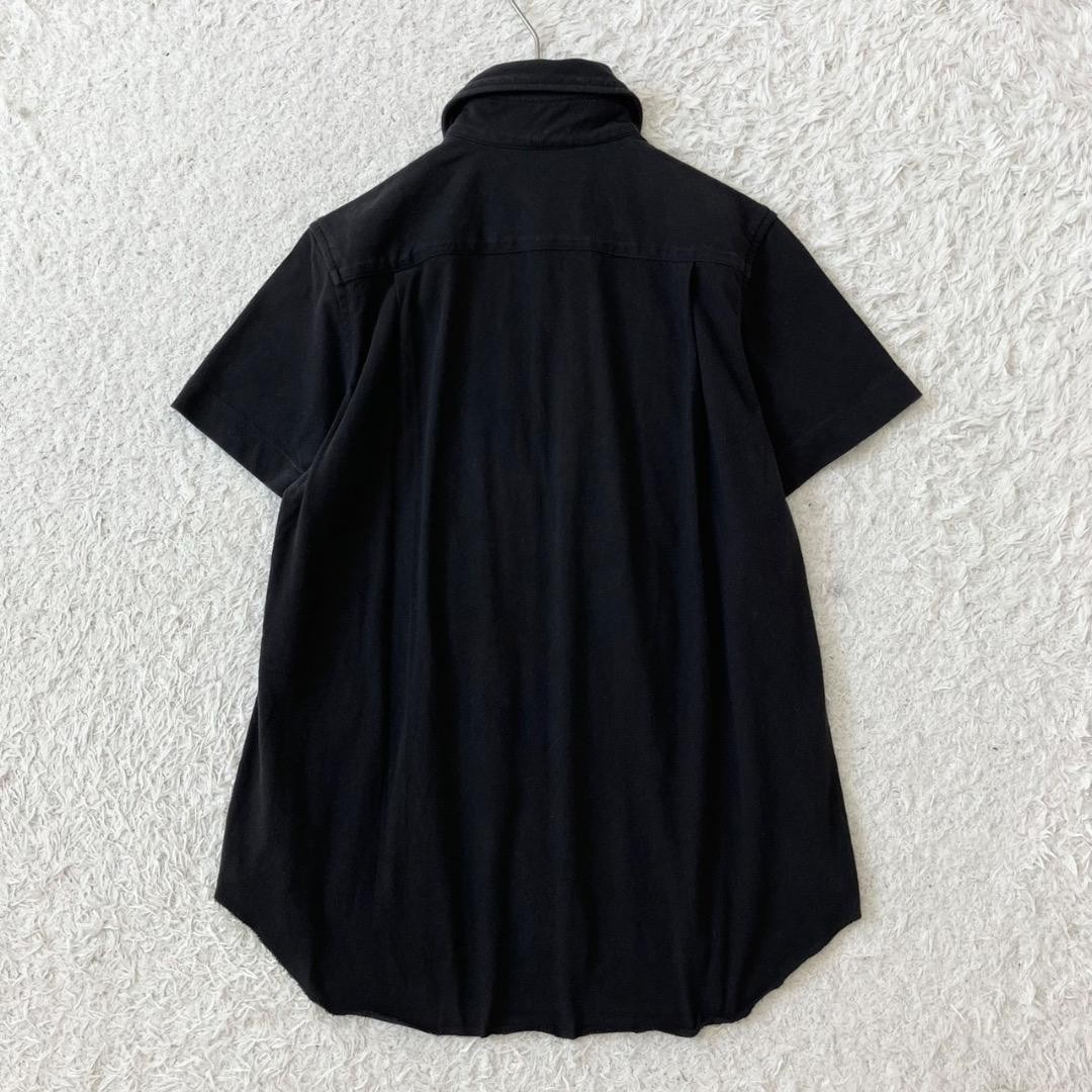 Tricot COMME des GARCONS Black Ruffle Front SS Shirt AD2003 Size M