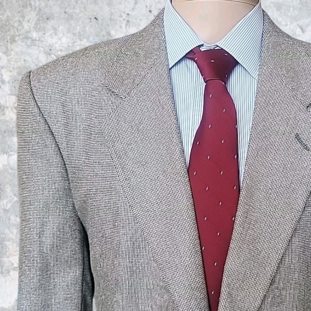 Deansgate Tailors Row Blazer Mens 46 Houndstooth Silk Wool Sport Coat Jacket