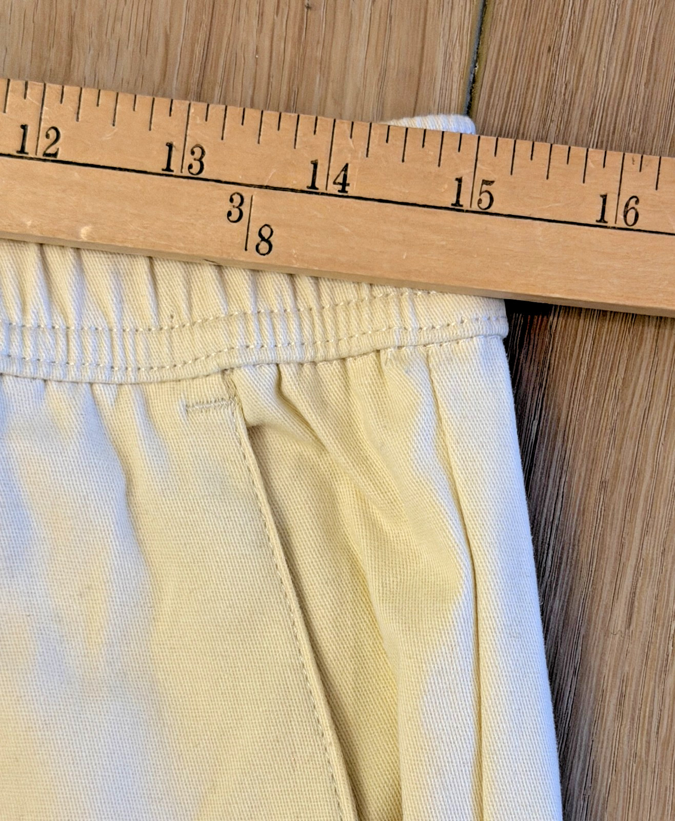 WeSC Open Bottom Cargo Pants Unisex Chino Style-Men M/Women L-Pale Yellow-NWT