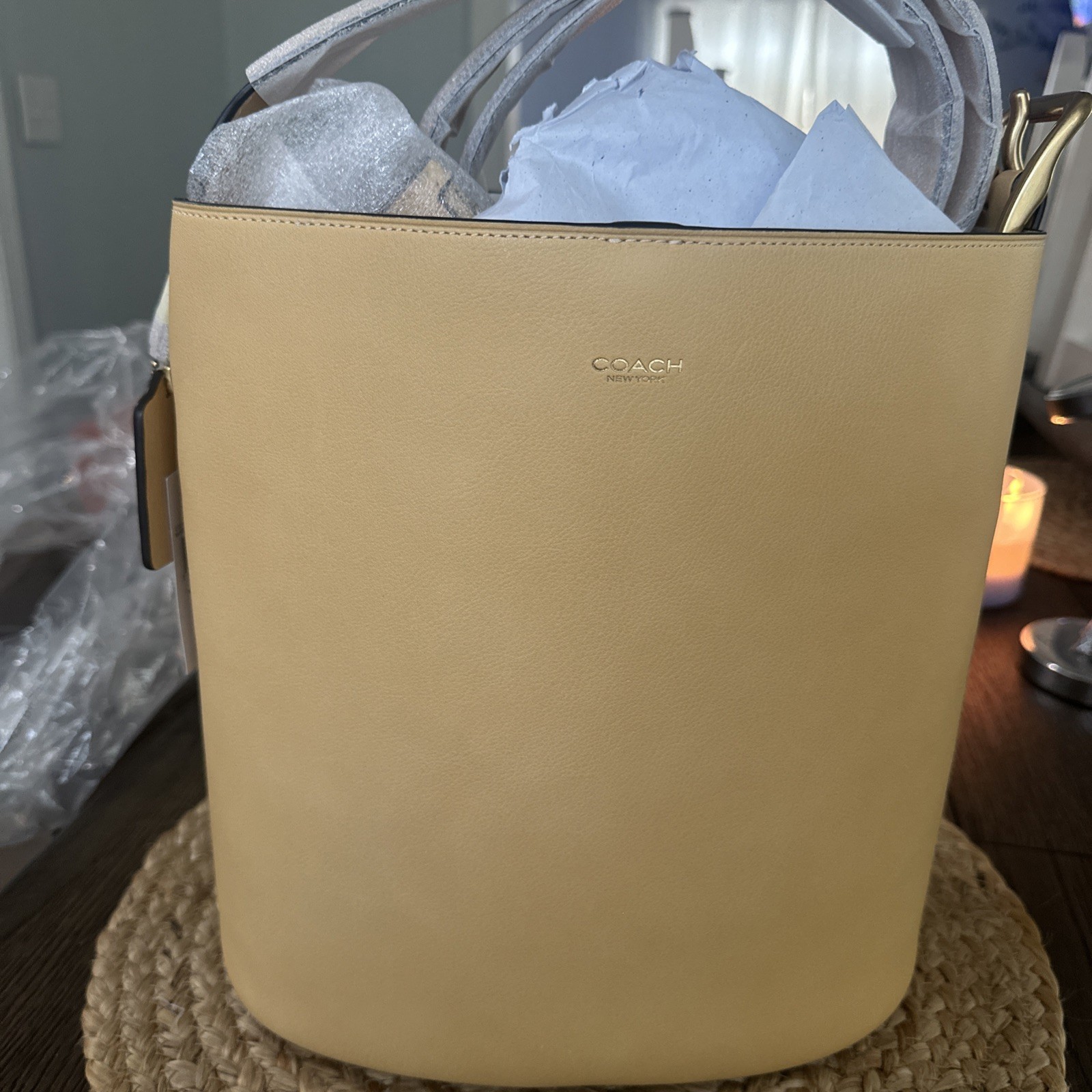 !! NEW !! COACH Bleecker Bucket CCC23 Bag smooth leather/Vanilla