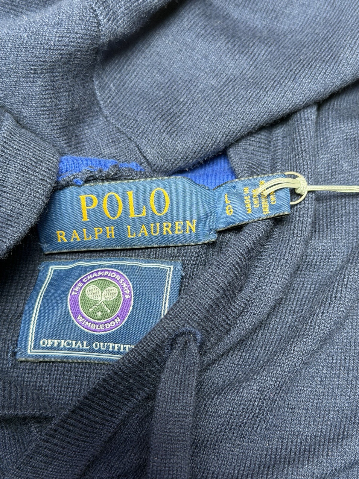 Polo Wimbledon 2019 Hoodie Authentic Size Large Navy Cotton / Cashmere NWT