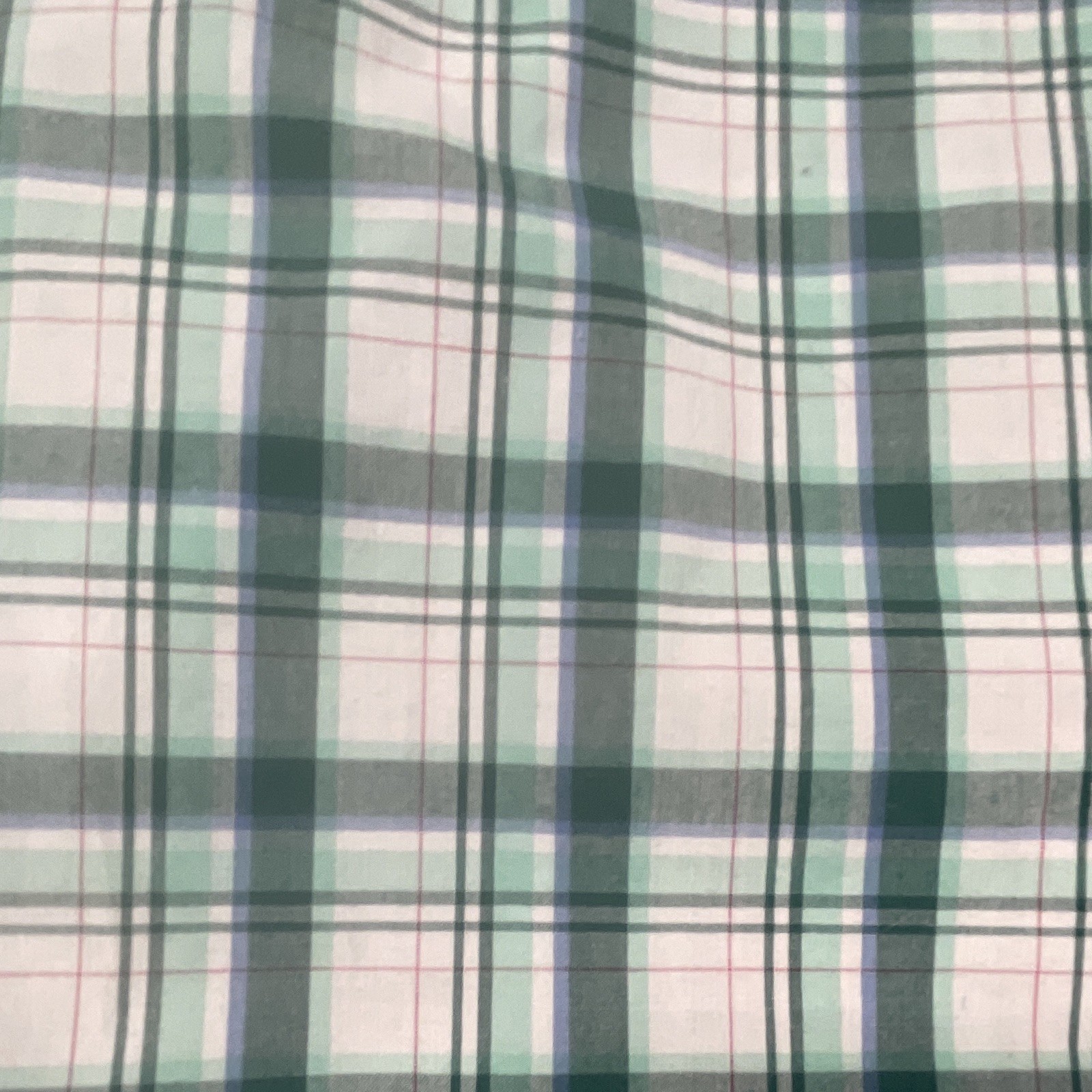 Croft & Barrow Easy Care Men’s XL Green/White Plaid Short Sleeve Button-Up